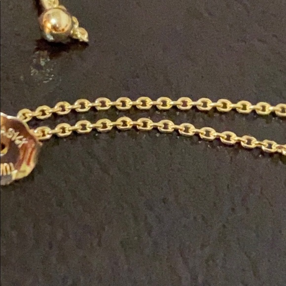 14K Solid Gold Triple Strand Dangle Stars Earrings - Picture 6 of 6